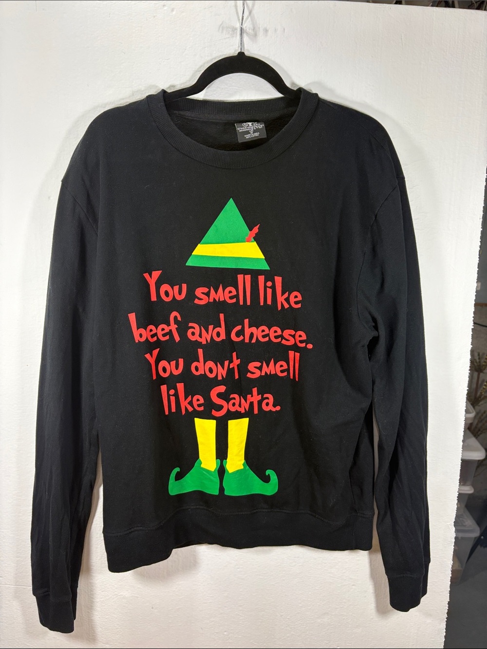ELF Black Holiday Graphic Crewneck Sweatshirt